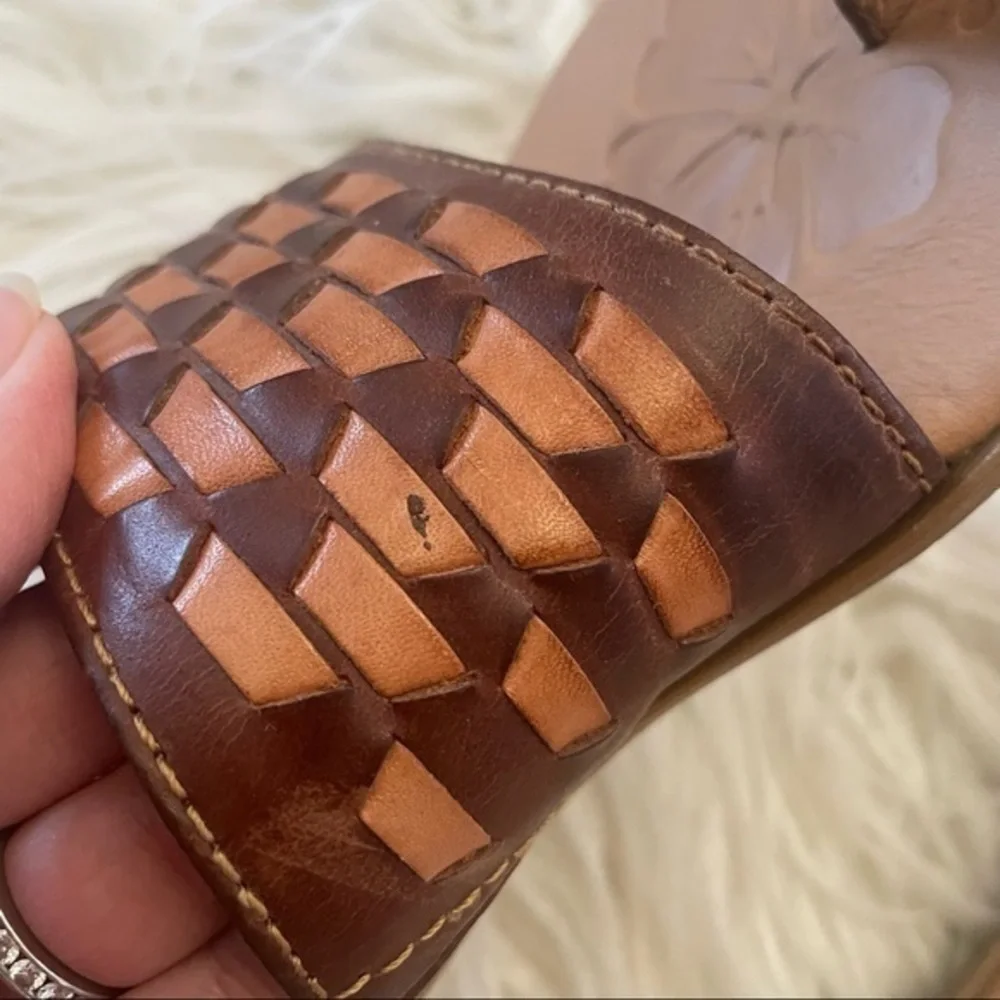 Born brown woven leather‎ sandals comfort ladies size 7 - Picture 8 of 8